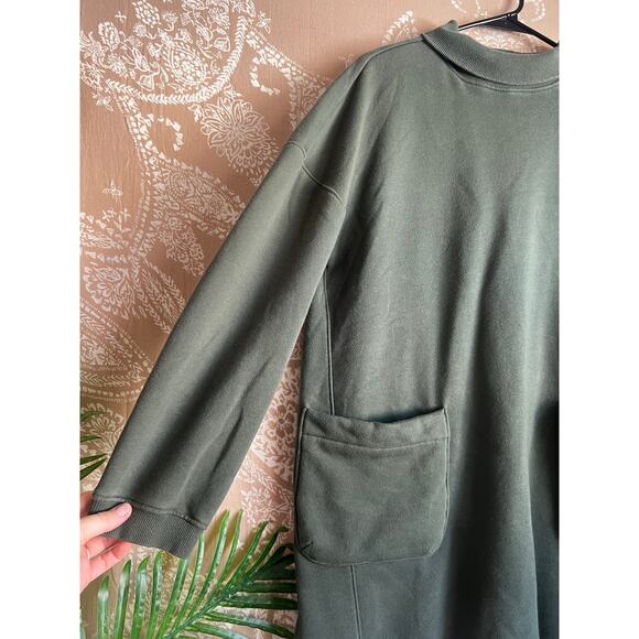 Tuckernuck Pomander Place Forest Green Porter Sweatshirt Dress Fleece Medium - Picture 3 of 8